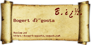 Bogert Ágosta névjegykártya